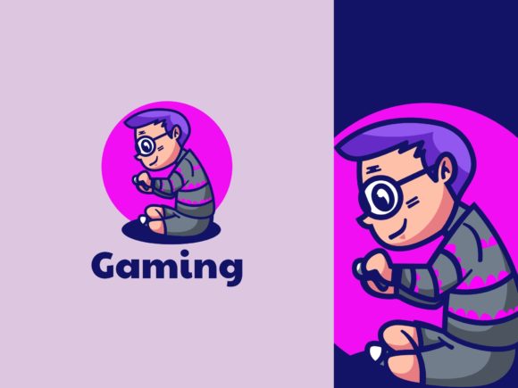 Enhance Your Brand with Kids Gaming Cartoon Logo