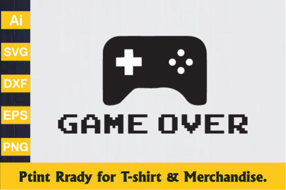 Game over Gaming and Gamer T-Shirt: A Bold Display Font for Creatives