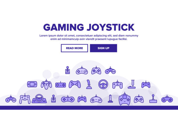 Gaming Joystick Thin Line Vector Icon Set for Modern Projects