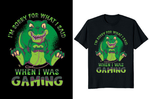 I Was Gaming Dinosaur T-shirt Design: A Fun and Versatile Choice