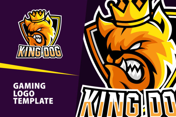 KingDog Mascot Gaming Logo Design: A Vector Asset for Modern Creators