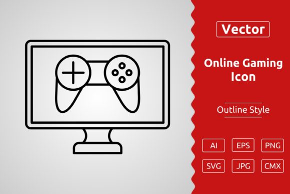 Vector Online Gaming Outline Icon Design: A Versatile Tool for Creative Projects